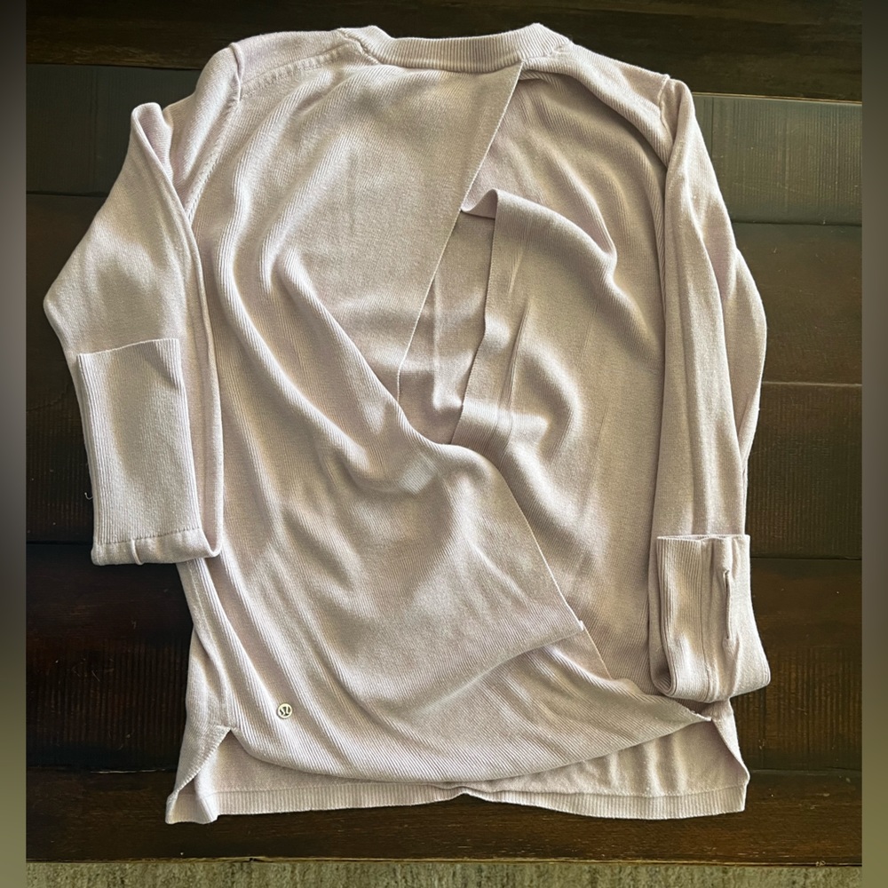 Pink Lululemon Sweater. Open/cross back. size 4-8